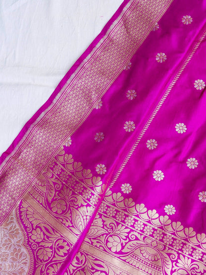 Nitya Purple Handwoven Pure Silk Mehrab Banarasi Lehenga