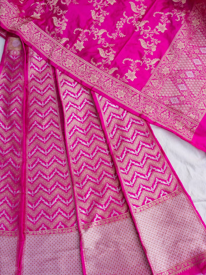 Siya Purple Handwoven Pure Silk Banarasi Lehenga