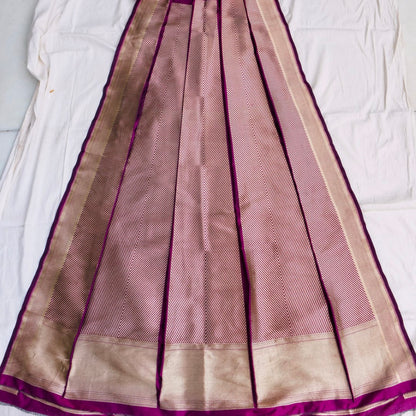 Medha Deep Plum Handwoven Pure Silk Banarasi Lehenga