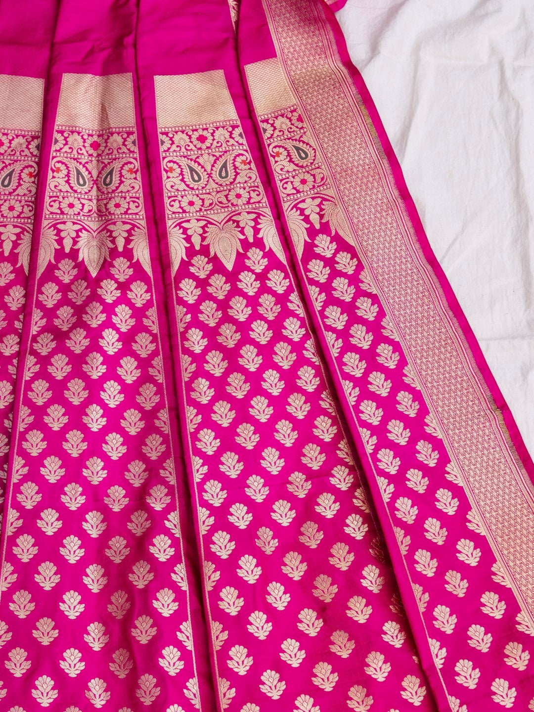 Rhea Pink Handwoven Pure Silk Banarasi Lehenga