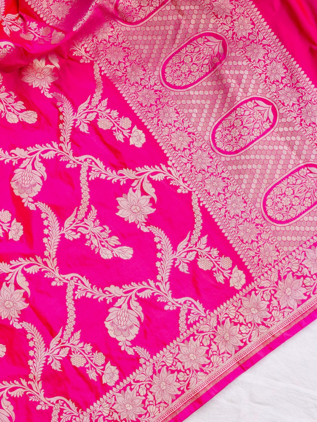 Eesha Pink Handwoven Pure Silk Banarasi Lehenga