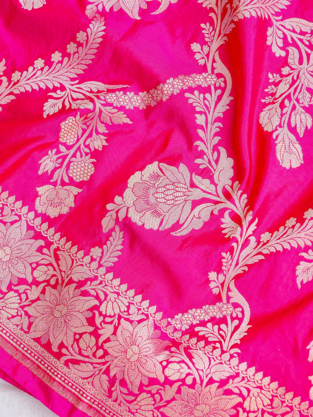 Eesha Pink Handwoven Pure Silk Banarasi Lehenga