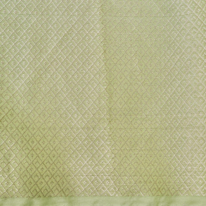 Pista Green Cotton Jaal Woven Banarasi Saree