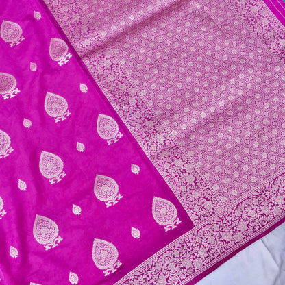 Purple Tanchoi Allover Butis Semi Silk Banarasi Saree