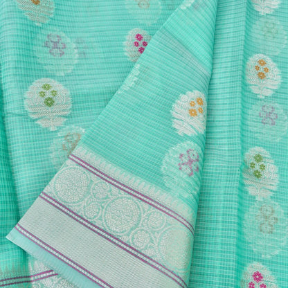 Kota Cotton Green Buta Woven Banarasi Saree