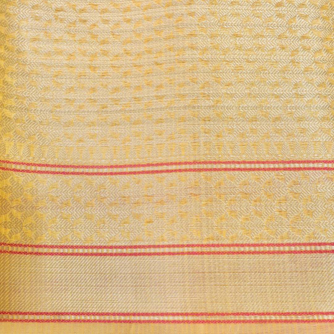 Kota Cotton Yellow Buta Woven Banarasi Saree