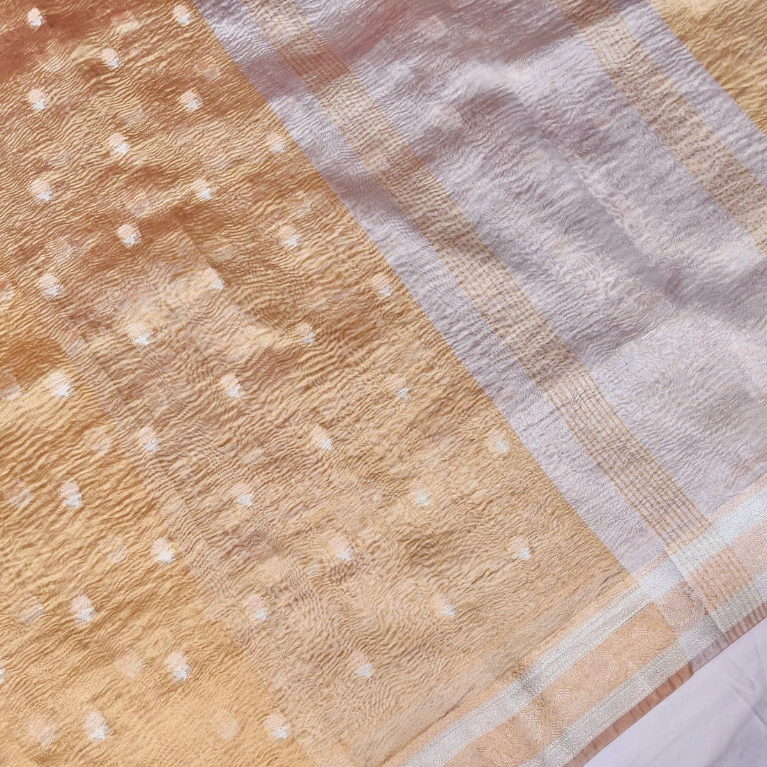 Gold Crush Tissue Butidar Banarasi Saree