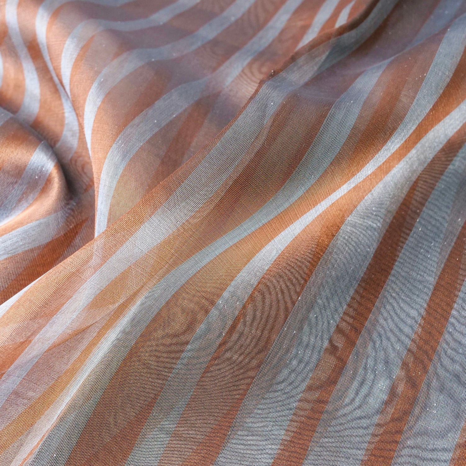 Striped Tissue Banarasi Saree without Border