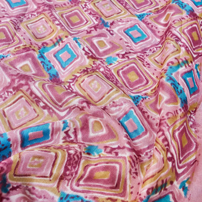 Pink Tussar Silk Floral Digital Print Banarasi Saree
