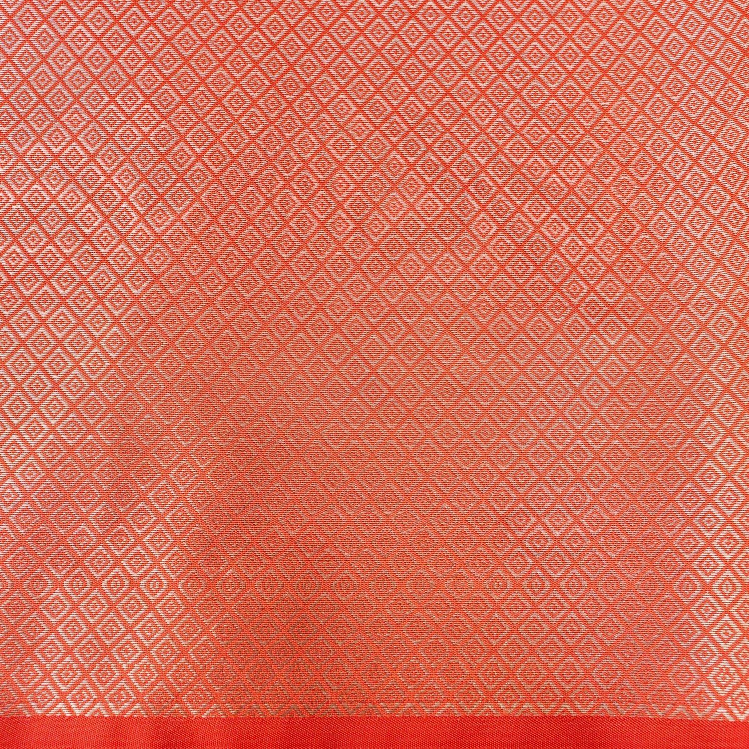 Orange Plain Silk Saree with Border and Pallu