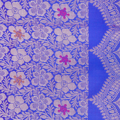 Lapis Blue Butidar Banarasi Saree with Meenakari