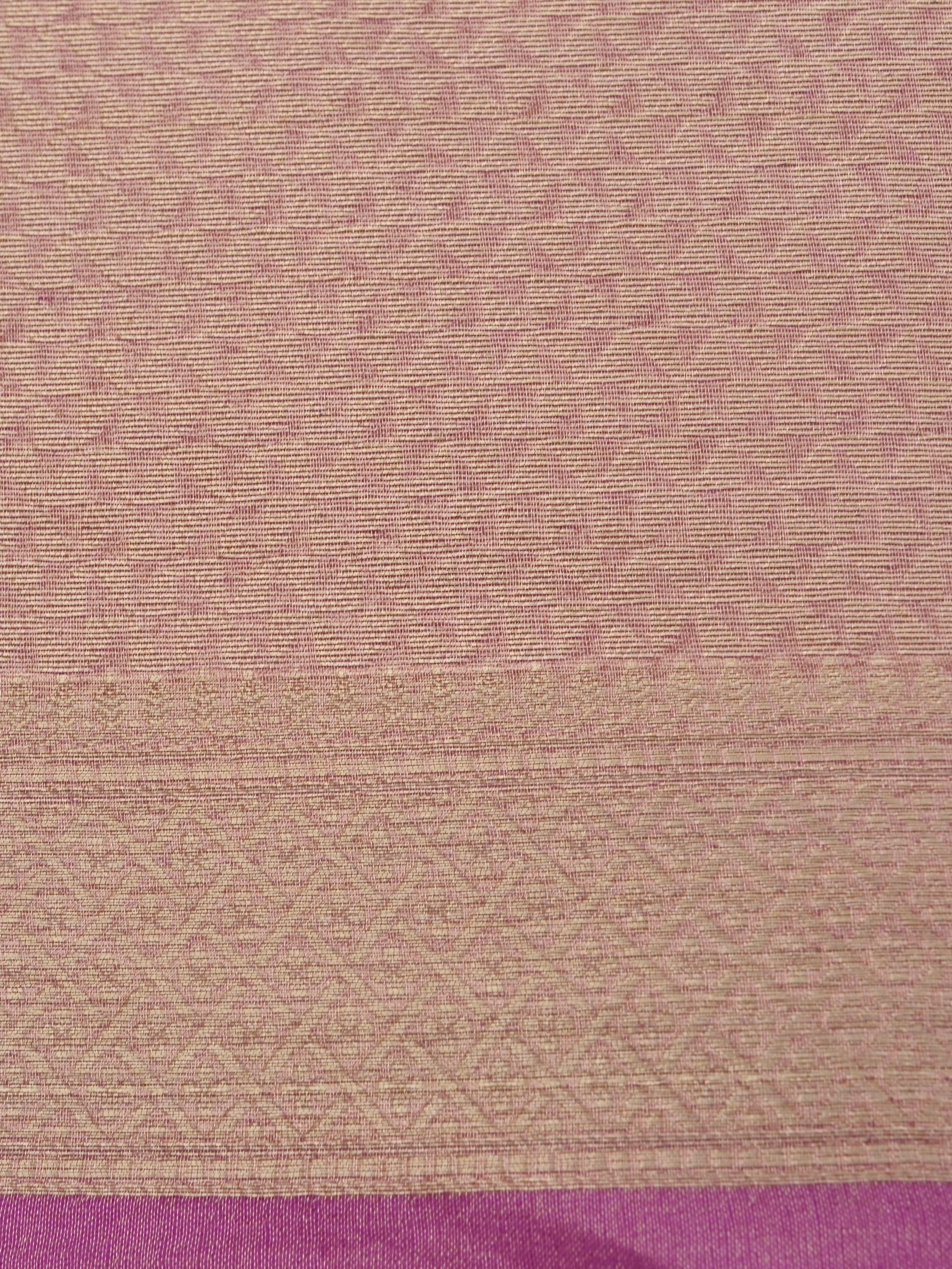 Onion Pink Pure Crush Tissue Silk Banarasi Saree with Embellished Border