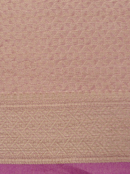 Onion Pink Pure Crush Tissue Silk Banarasi Saree with Embellished Border