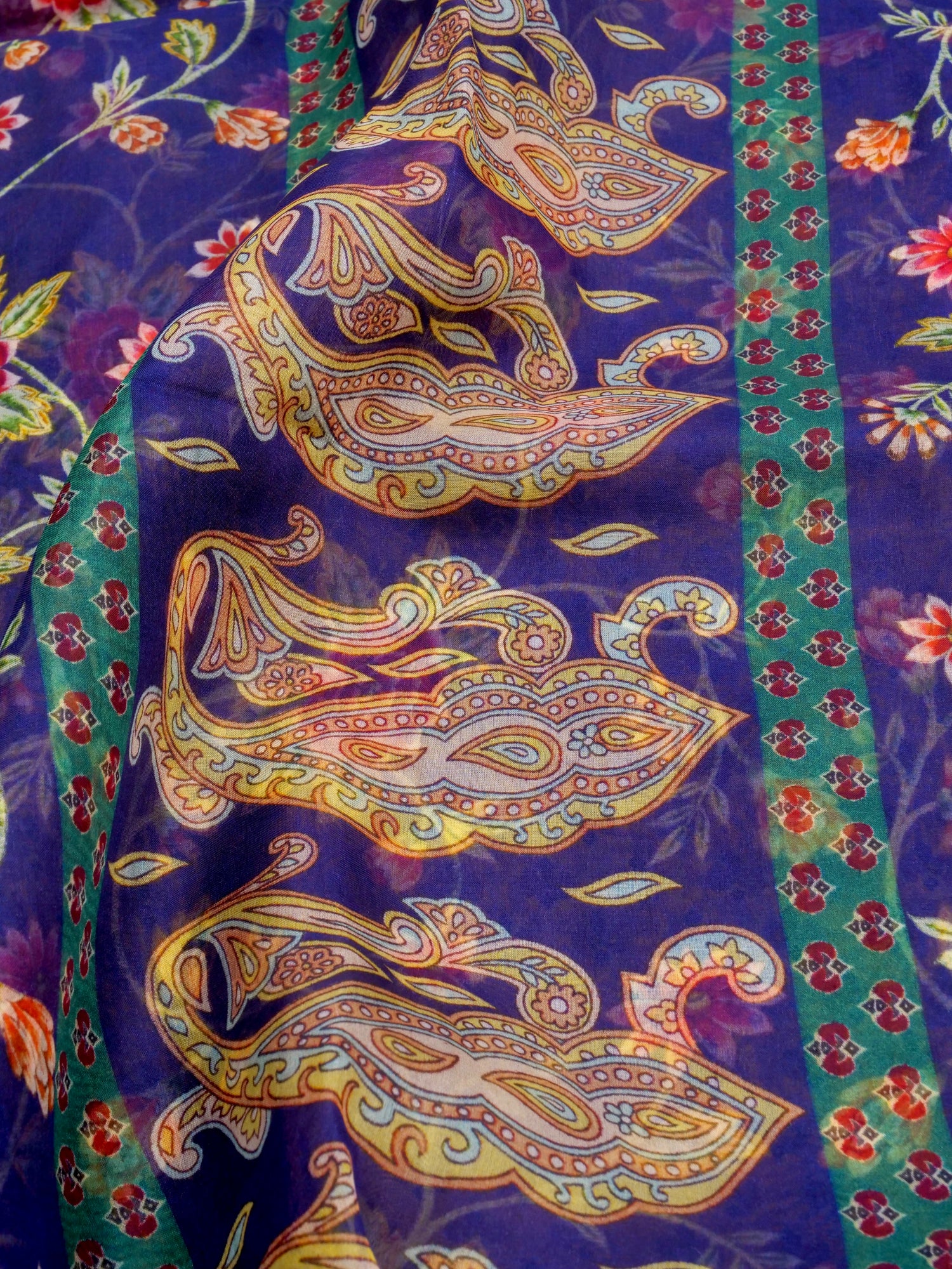 Digital Printed Pure Organza Benarasi Saree