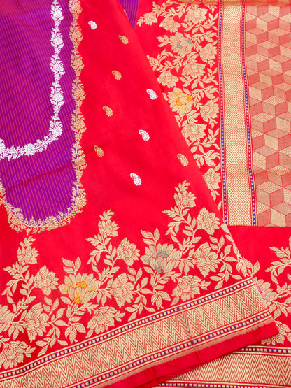 Rangkaat Handwoven Pure Kataan Silk Kadhua Benarasi Saree