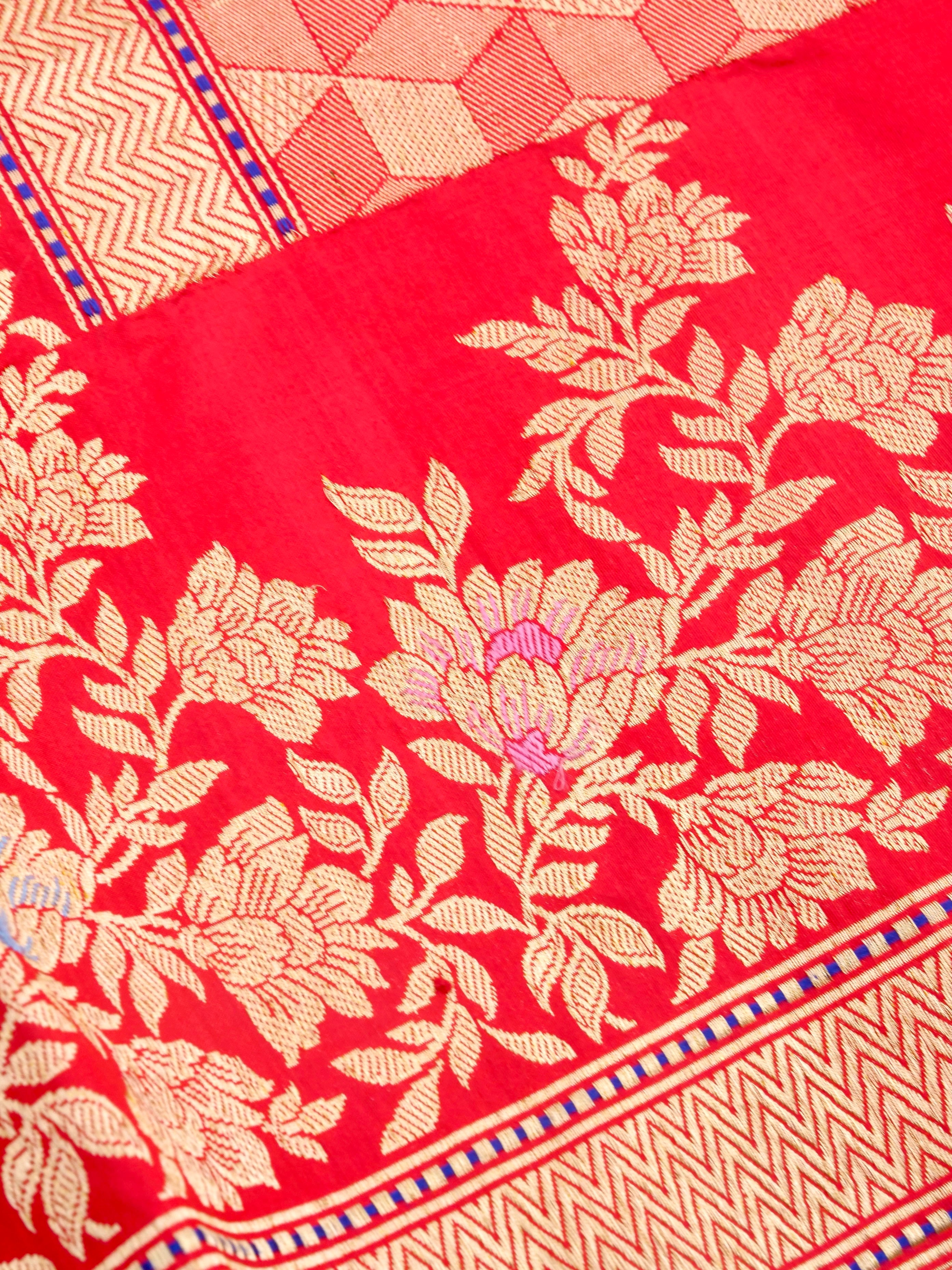 Rangkaat Handwoven Pure Kataan Silk Kadhua Benarasi Saree