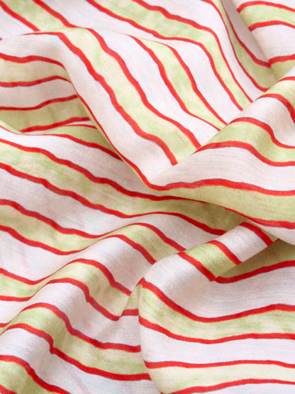 Red Pure Organza Saree with Hand Embroidry