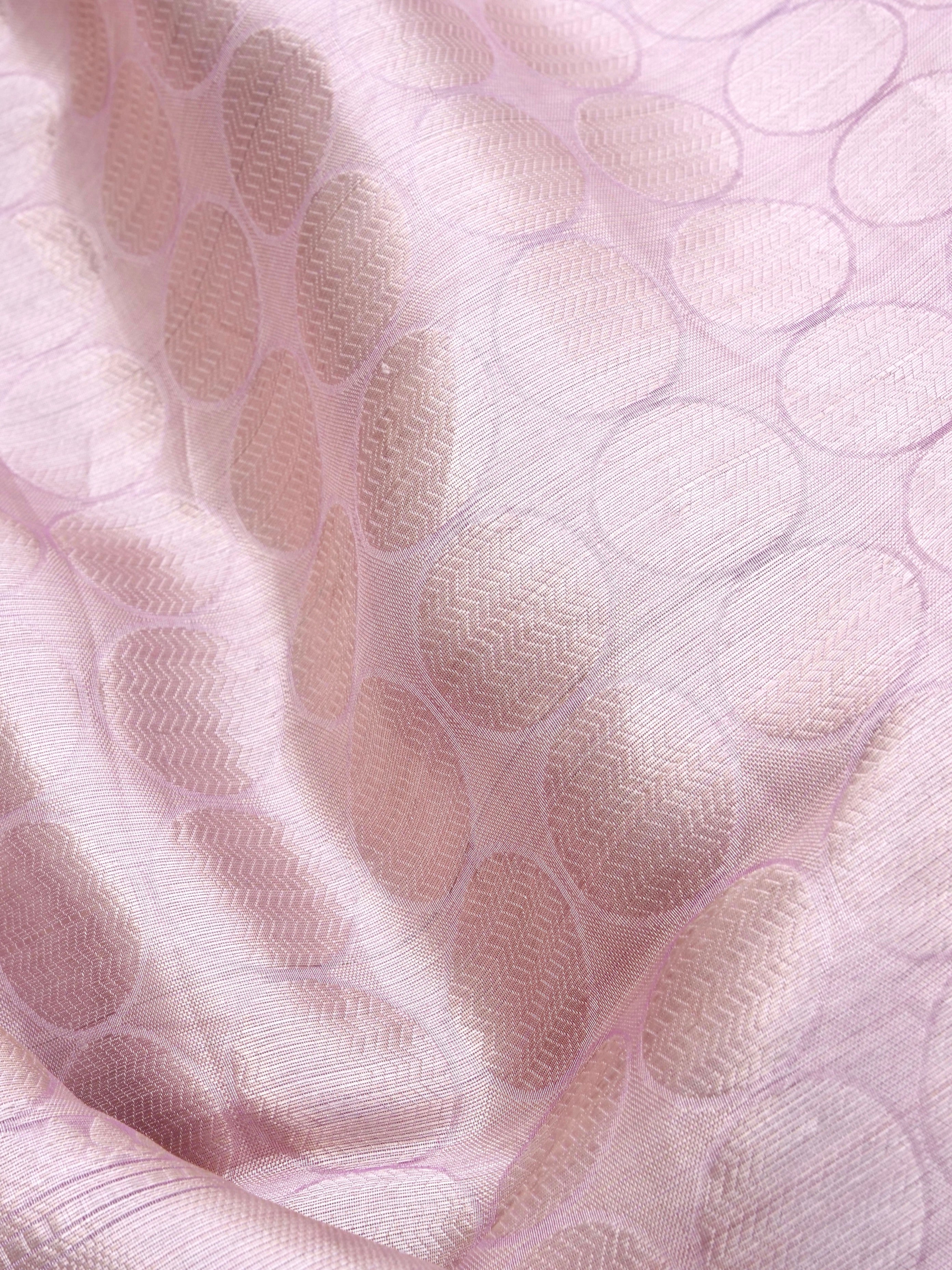 Pink Handwoven Pure Tissue Silk Banarasi Saree