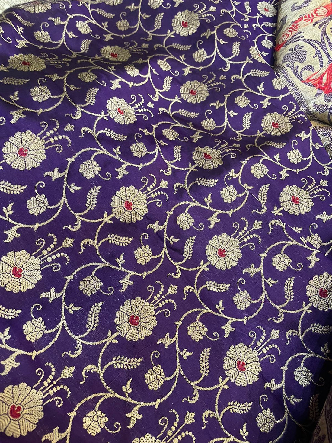 Tanvi Purple Handwoven Pure Silk Banarasi Lehenga with Meenakari