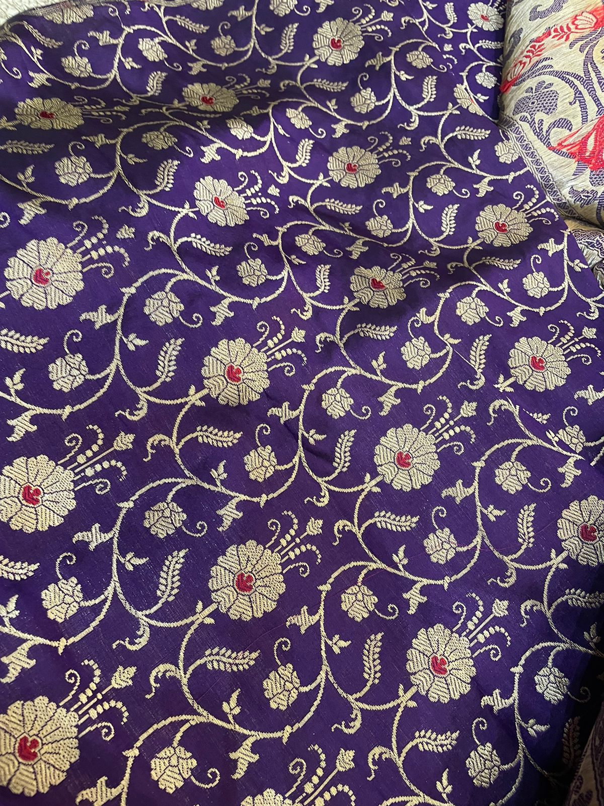 Tanvi Purple Handwoven Pure Silk Banarasi Lehenga with Meenakari