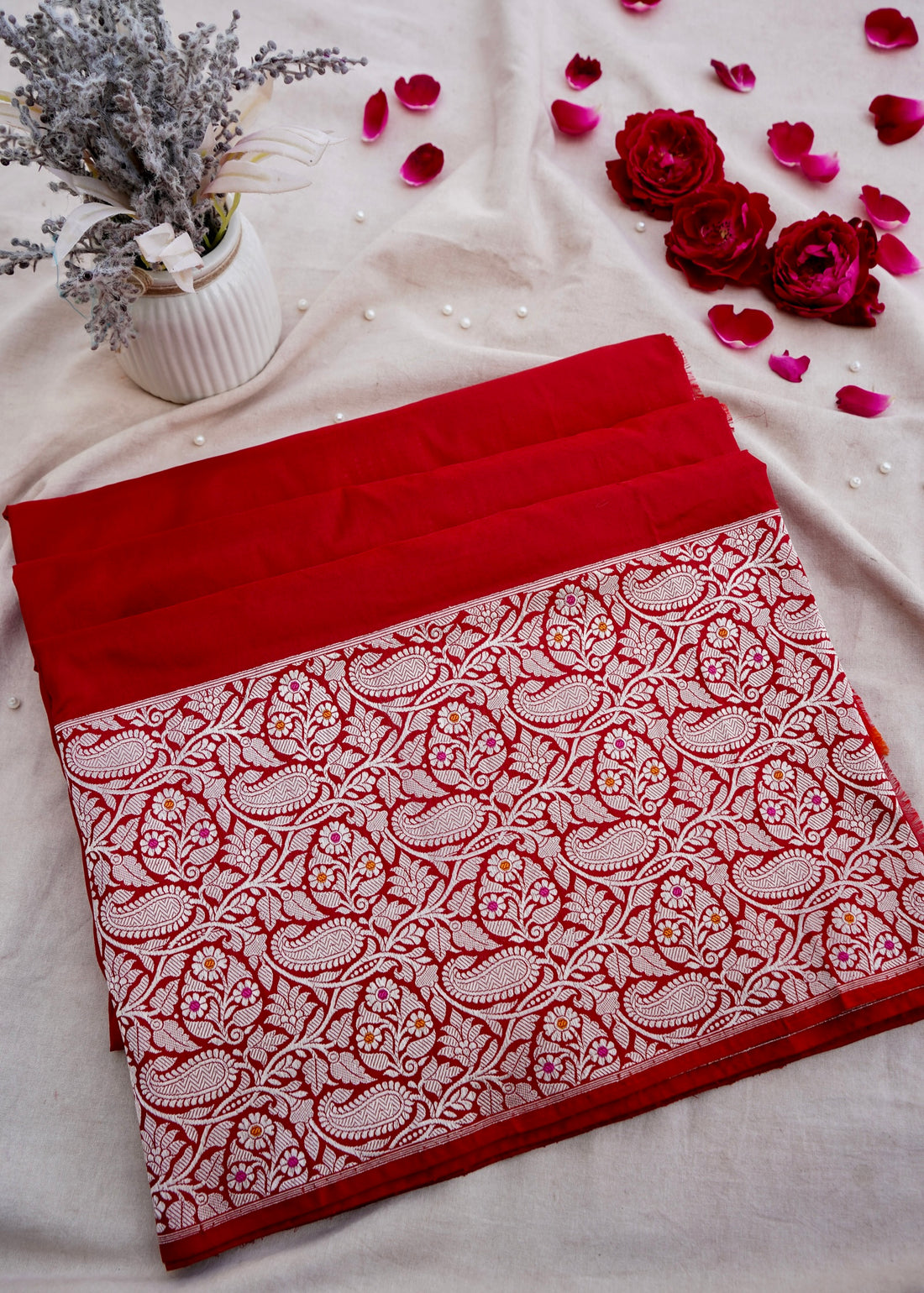 Red Handwoven Pure Silk Banarasi Saree
