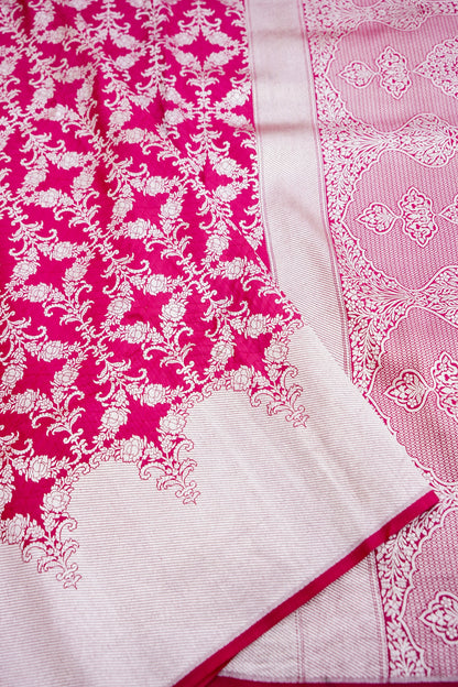 Red Handwoven Pure Silk Banarasi  Saree