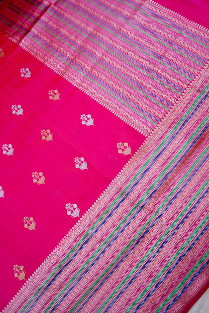 Handwoven Pure Kataan Silk Kadhua Buti Banarasi Saree