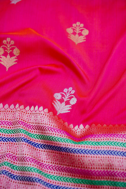 Handwoven Pure Kataan Silk Kadhua Buti Banarasi Saree