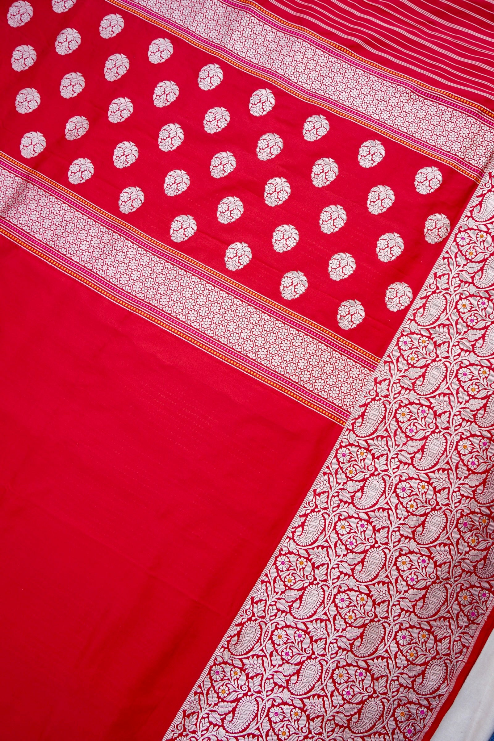 Red Handwoven Pure Silk Banarasi Saree