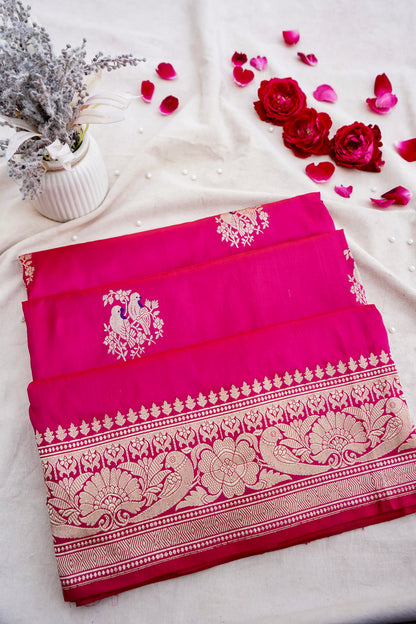 Handwoven Pure Kataan Silk Kadhua Buti Shikaargah Benarasi Saree