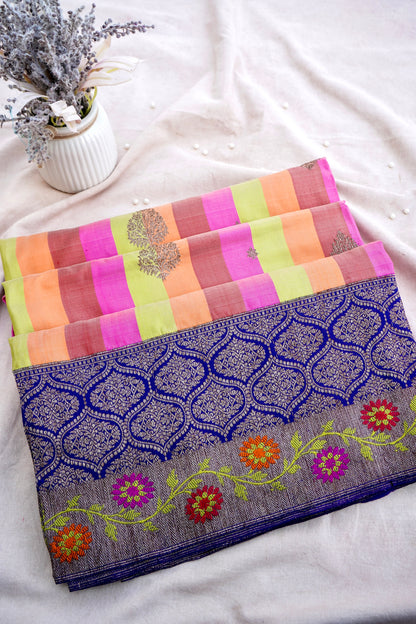 Handwoven Pure Kataan Silk Kadhua Buti Banarasi Rangkat Saree