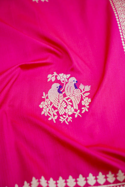 Handwoven Pure Kataan Silk Kadhua Buti Shikaargah Benarasi Saree