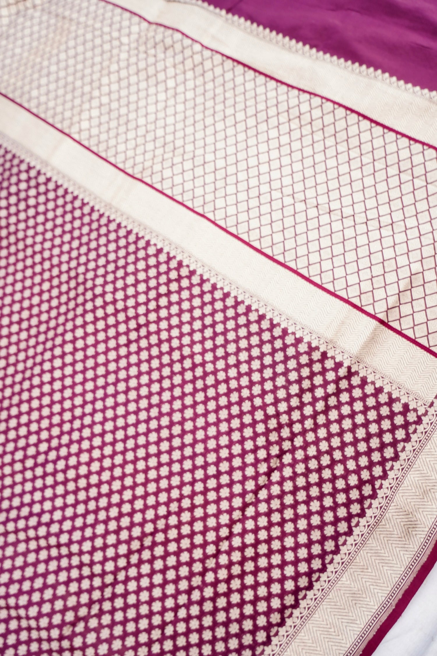 Maroon Pure Cotton Kataan Silk Jangla Handloom Banarasi Saree