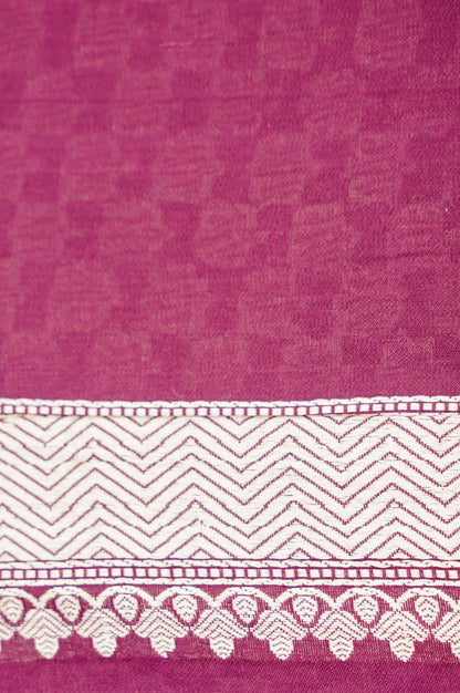 Maroon Pure Cotton Kataan Silk Jangla Handloom Banarasi Saree