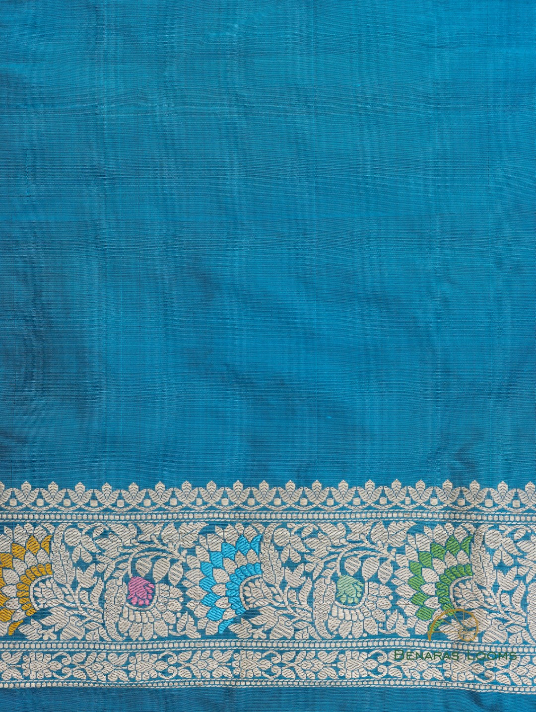 Blue Handloom Kataan Silk Kadhua Jangla Banarasi Saree