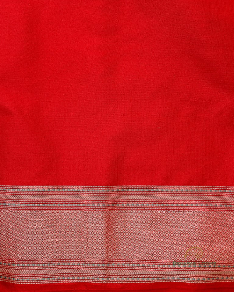 Red Handloom Kataan Silk Banarasi Silk Saree