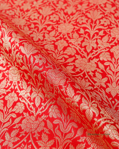 Red Handloom Kataan Silk Banarasi Silk Saree