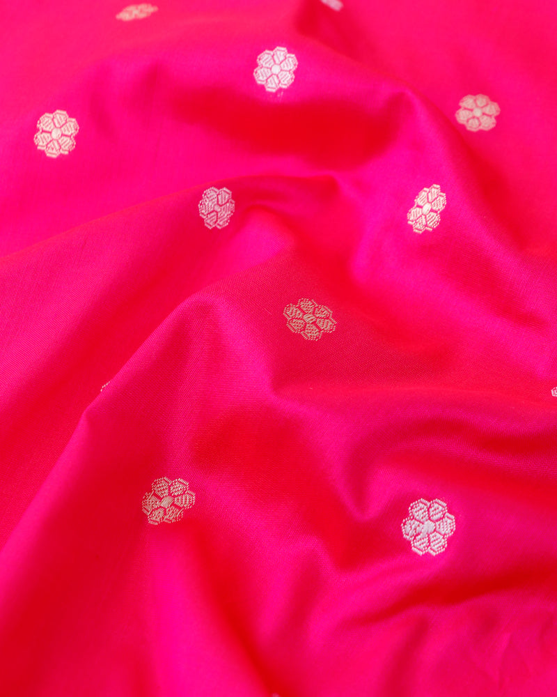 Pink Pure Kataan Silk Handloom Buti Banarasi Saree