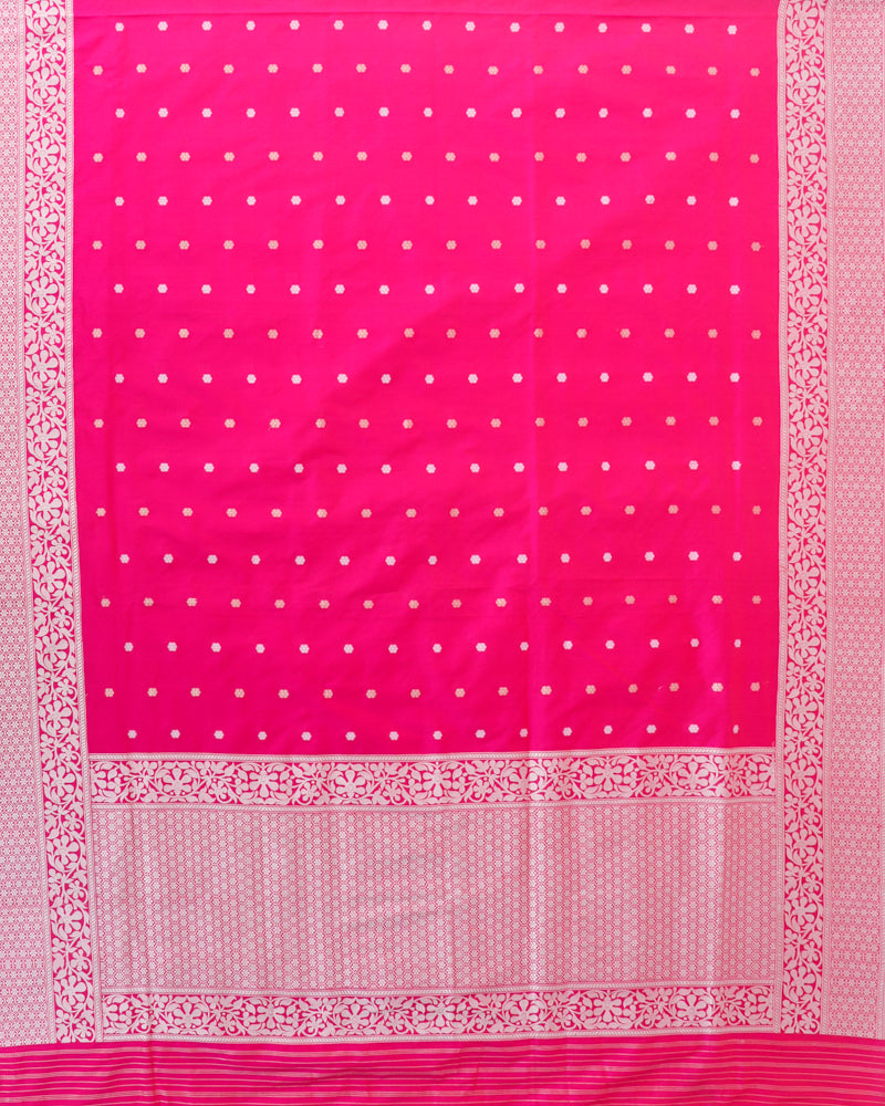 Pink Pure Kataan Silk Handloom Buti Banarasi Saree