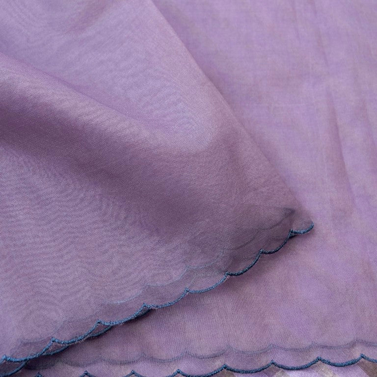 Lavender Pure Silk Banarasi Tissue Unstitched Suit Fabric