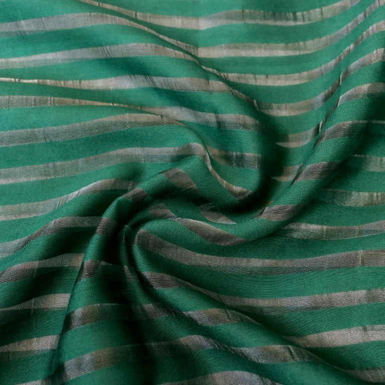 Green Pure Silk Banarasi Tissue Unstitched Suit Fabric