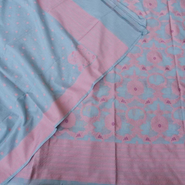 Grey Cotton Silk Banarasi Unstitched Suit Fabric