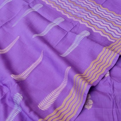 Lilac Cotton Silk Banarasi Unstitched Suit Fabric