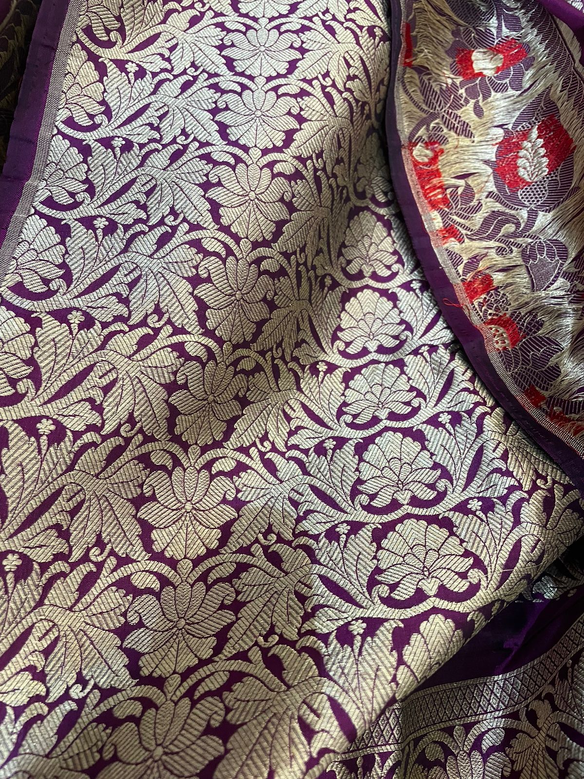 Chhavi Purple Handwoven Pure Silk Banarasi Lehenga