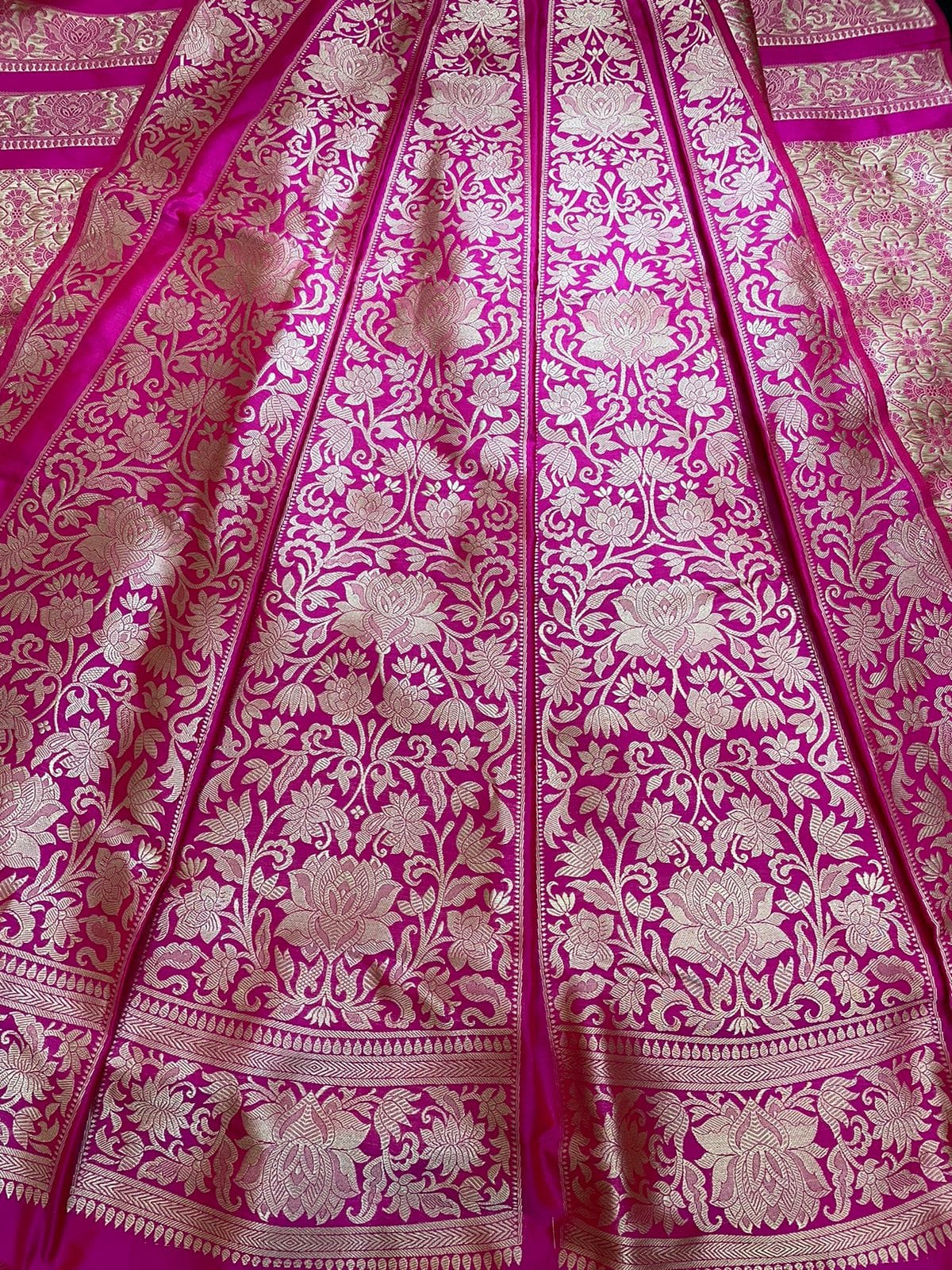 Kamalini Handwoven Pure Silk Banarasi Lehenga Panels