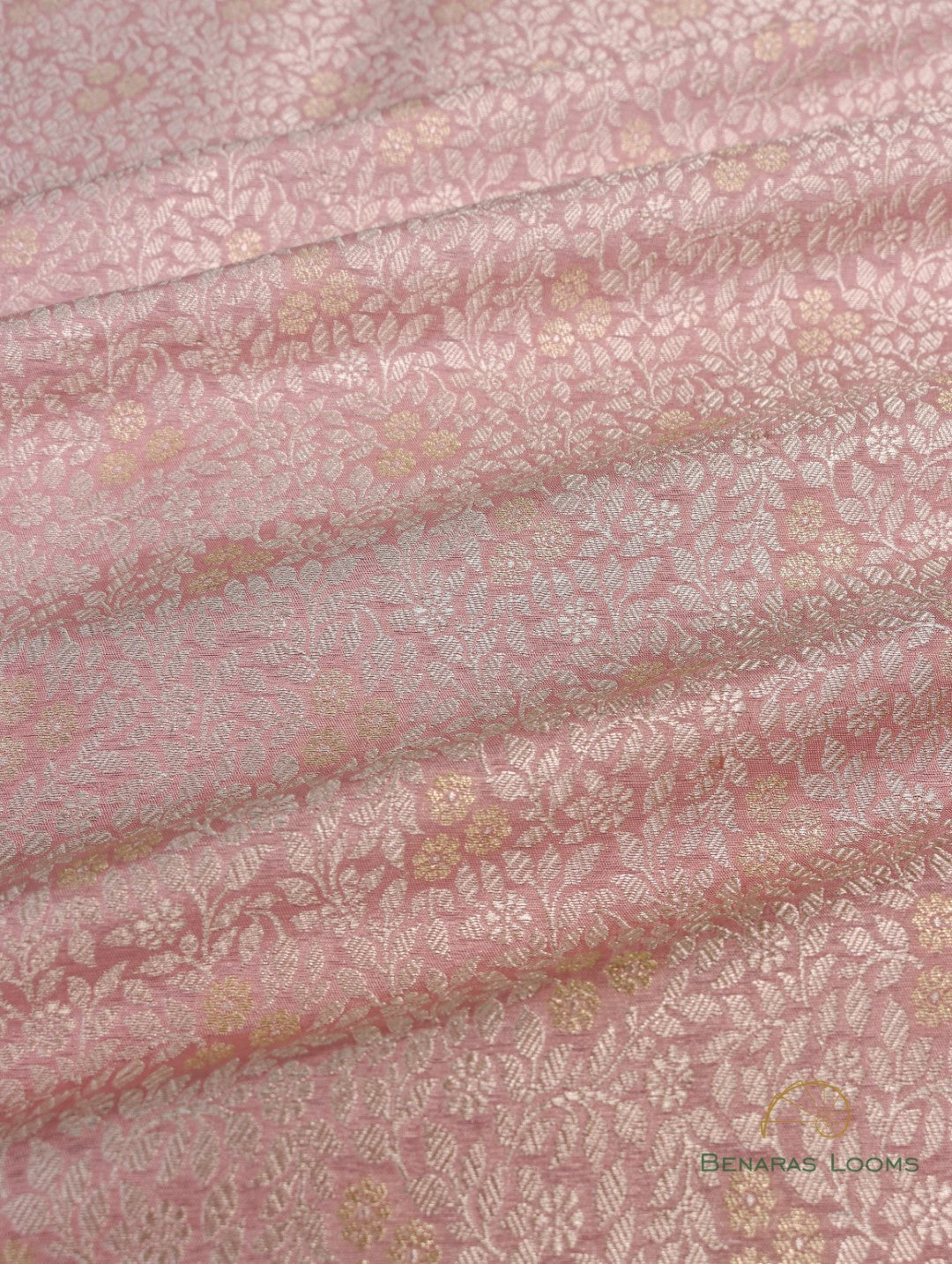 Pink Handwoven Pure Kataan Silk Sona Rupa Fabric