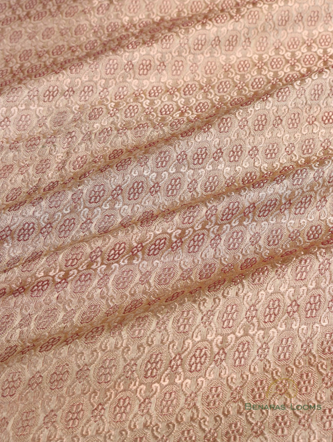 2.5 m Brocade Gold Handwoven Pure Silk Fabric