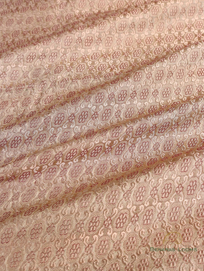 2.5 m Brocade Gold Handwoven Pure Silk Fabric