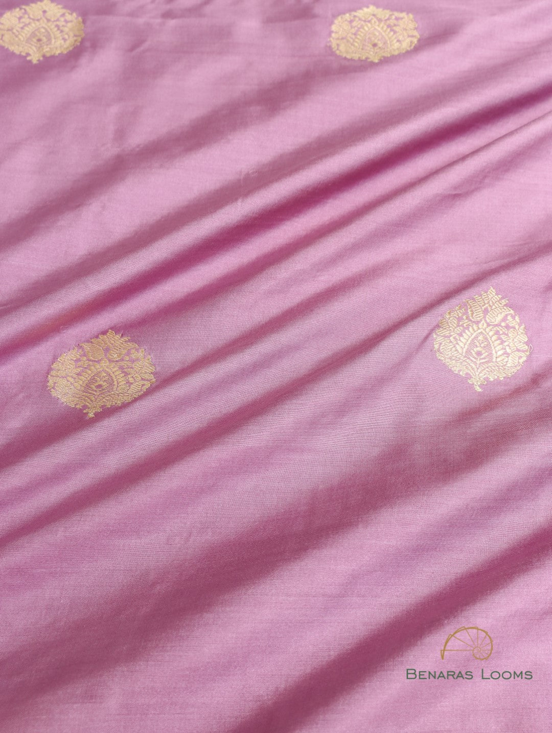 Mauve Handwoven Pure Silk Banarasi Fabric