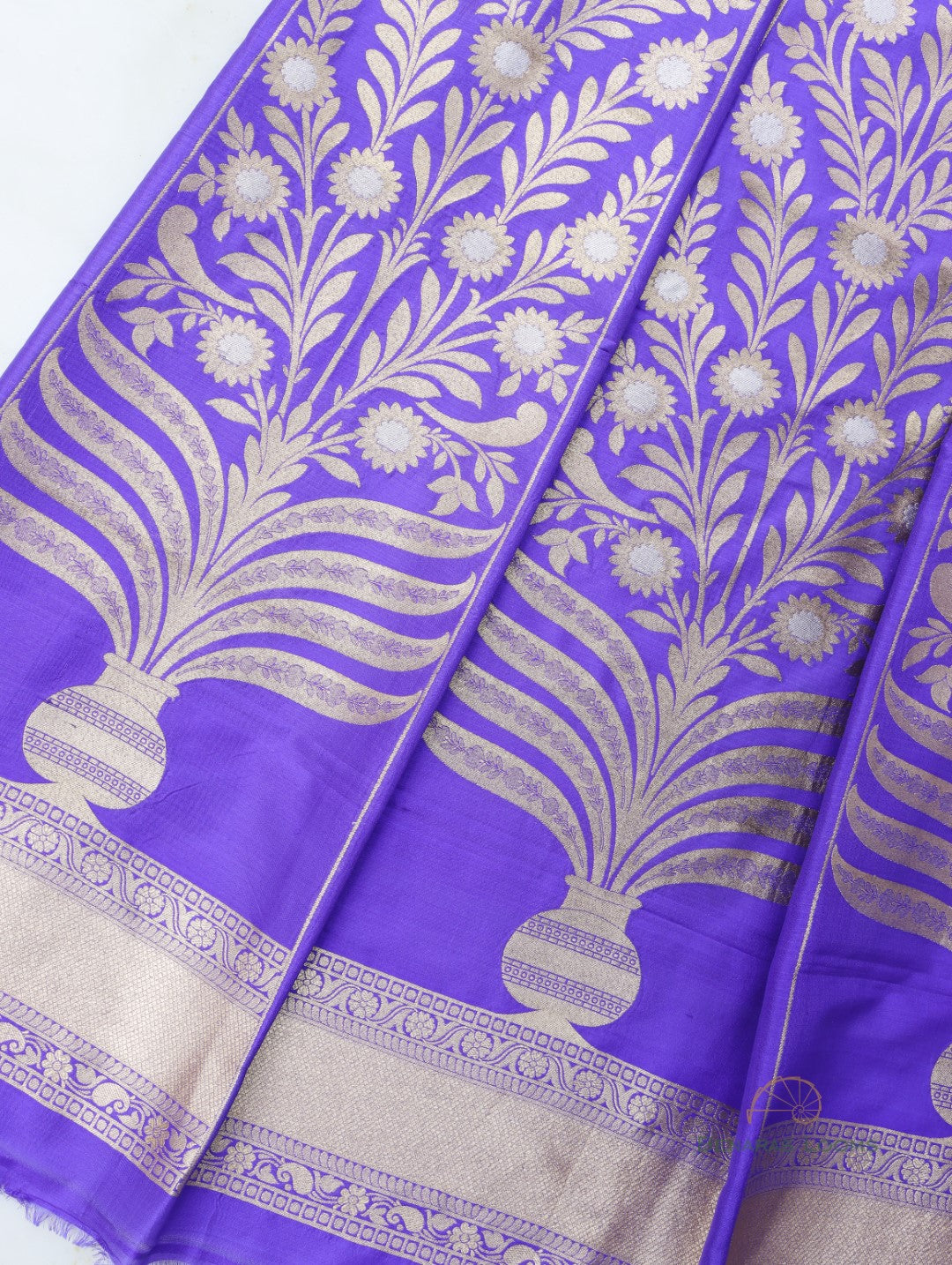 Charuni Blue Handwoven Pure Silk Banarasi Lehenga